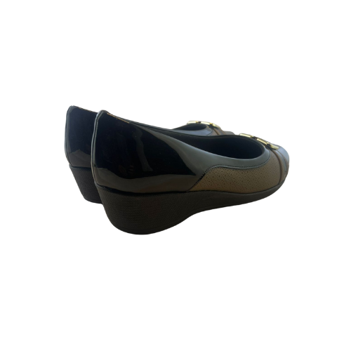 Zapatilla Charol Negro/Taupe